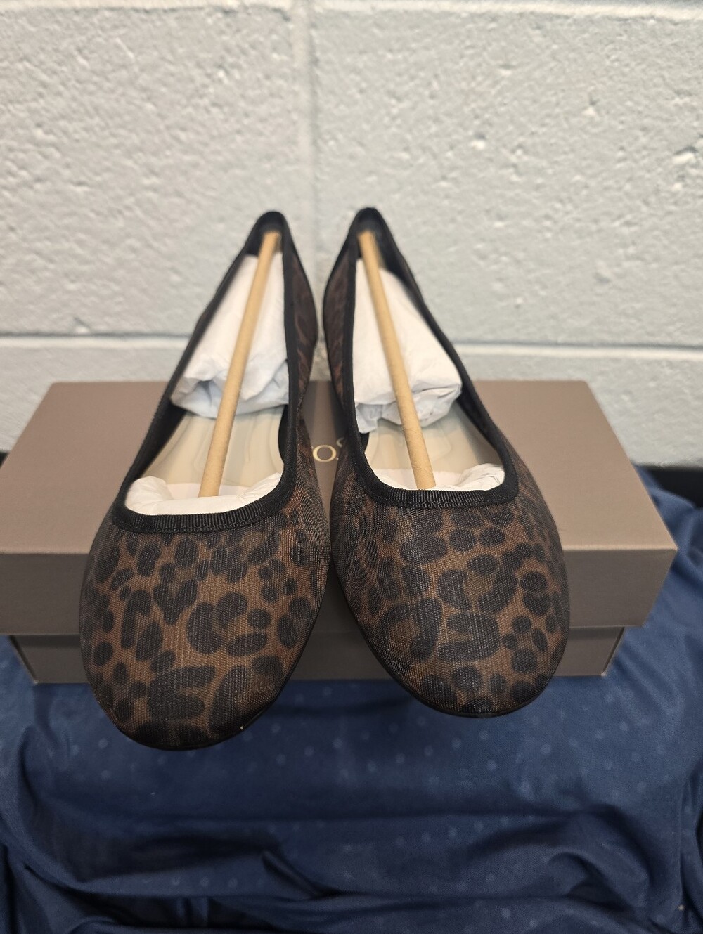 Franco Sarto Women's Christina Ballet Flat Tan Leopard Print Mesh 8.5 W